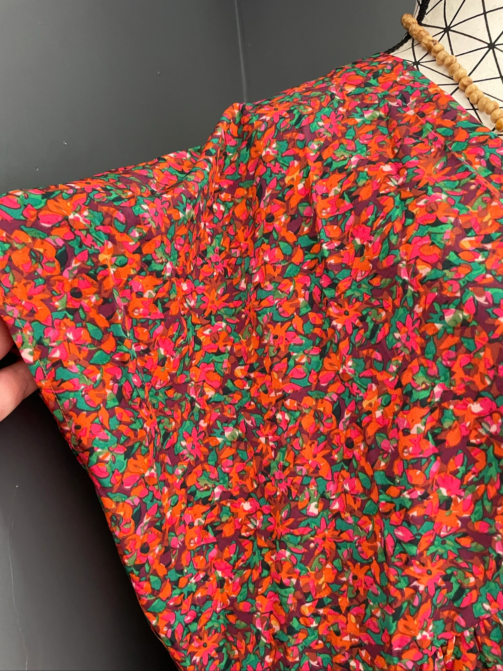 💖 robe fleurie multicolore grande taille 58 fluide bohème chic col cache-cœur 💖 – photo 4